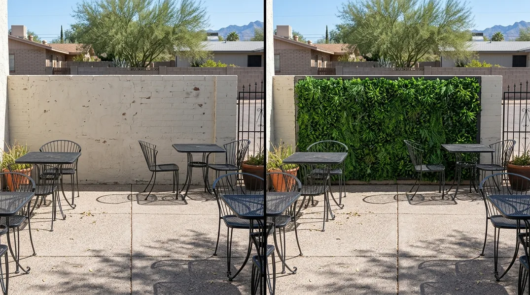 Result artificial grass installation in Tucson - Tucson Turf Installation