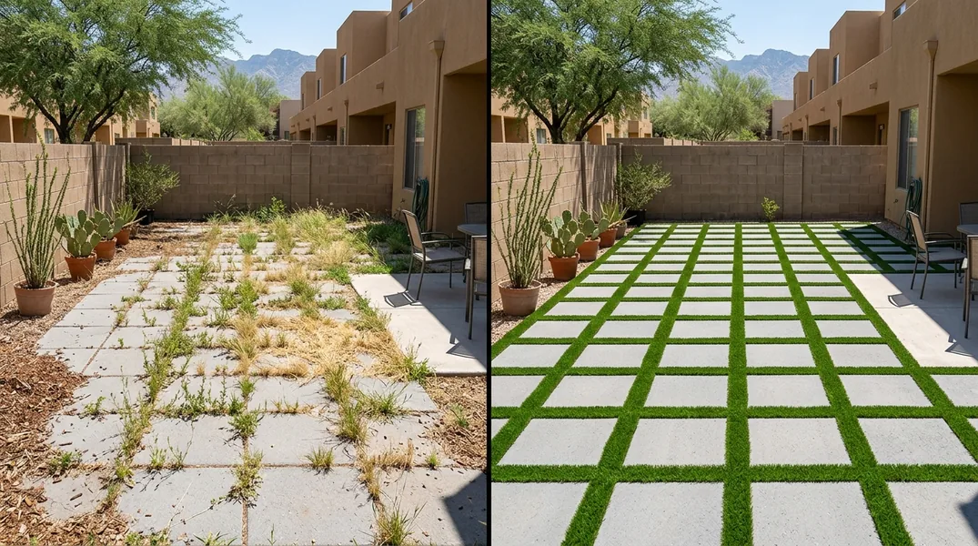 Result artificial grass installation in Tucson - Tucson Turf Installation