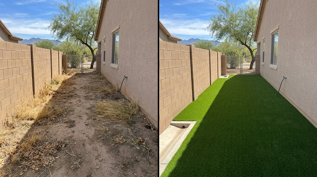 Result artificial grass installation in Tucson - Tucson Turf Installation